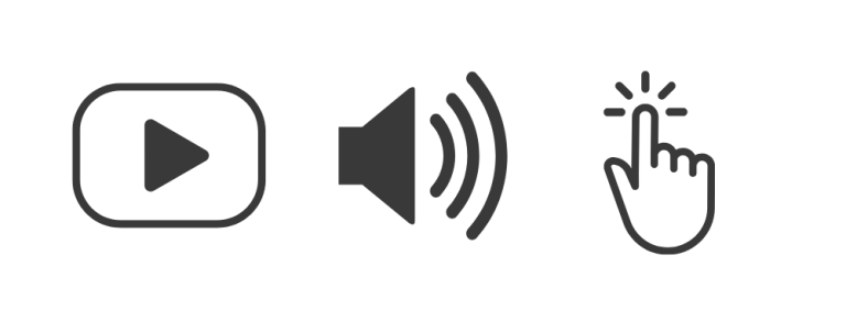 Icons for video, audio and touch